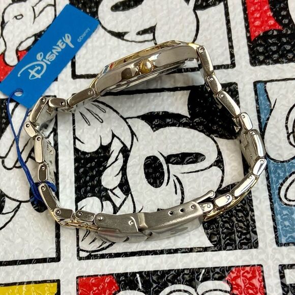 Disney Mickey Mouse Two-Tone Ladies Watch Moving Arms Original Hang Tag - Picture 13 of 14